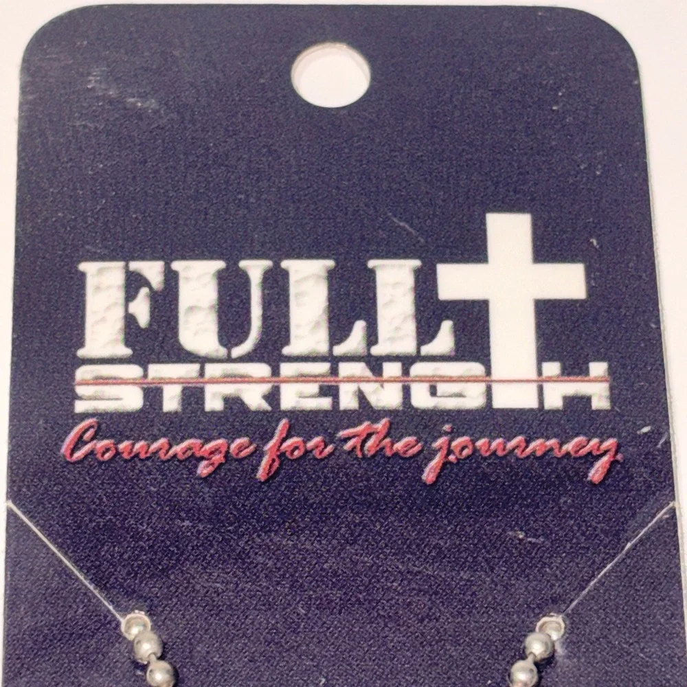 Full Strength Truth Dog Tag Necklace John 8:31-32 Christian Jewelry Silver Tone